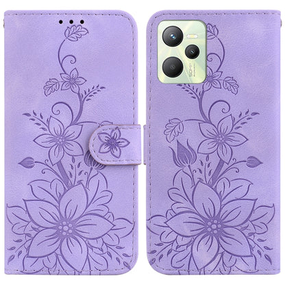 Lily Embossed Leather Phone Case, For Realme C35, For Realme 9i / A76 4G / A36, For Realme 8i, For Realme C20 / C11 2021, For Realme C21Y, For Realme 8 / 8 Pro, For Realme 8 5G Global / V13 5G, For Realme C21