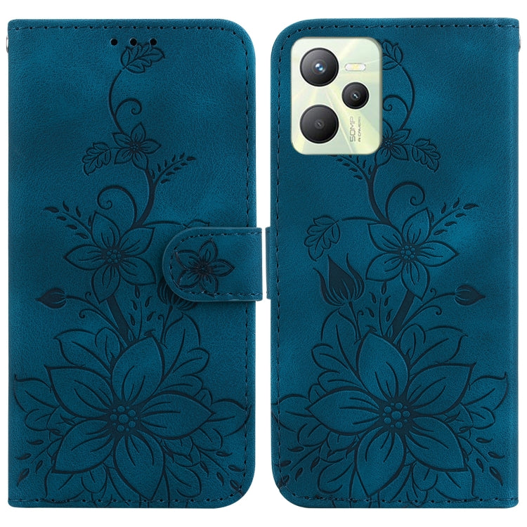 Lily Embossed Leather Phone Case, For Realme C35, For Realme 9i / A76 4G / A36, For Realme 8i, For Realme C20 / C11 2021, For Realme C21Y, For Realme 8 / 8 Pro, For Realme 8 5G Global / V13 5G, For Realme C21