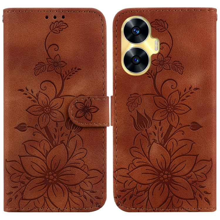 Lily Embossed Leather Phone Case, For Realme 12+, For Realme 12 Pro+ Global, For Realme C67 4G Global, For Realme 11 4G Global, For Realme 11 5G/Narzo 60 India Version, For Realme 11 5G Global, For Realme 11 Pro / 11 Pro+ / Narzo 60 Pro                ...