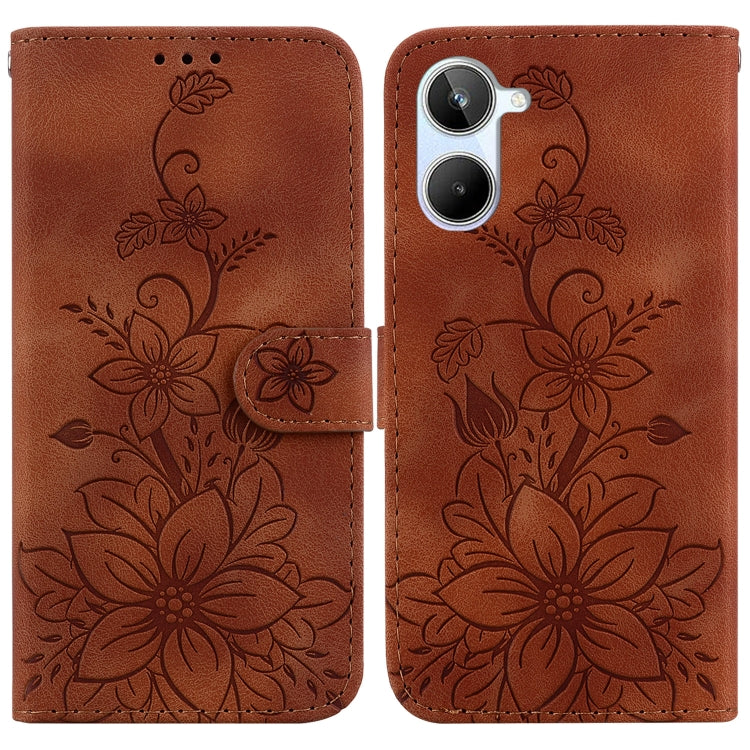 Lily Embossed Leather Phone Case, For Realme 12+, For Realme 12 Pro+ Global, For Realme C67 4G Global, For Realme 11 4G Global, For Realme 11 5G/Narzo 60 India Version, For Realme 11 5G Global, For Realme 11 Pro / 11 Pro+ / Narzo 60 Pro                ...