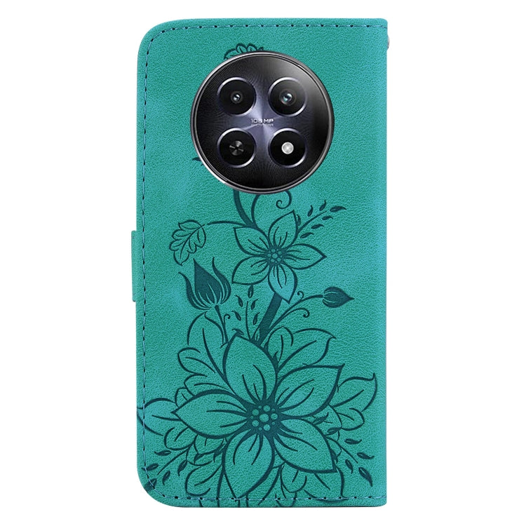 Lily Embossed Leather Phone Case, For Realme 12 5G, For Realme 12+, For Realme 12 Pro+ Global, For Realme C67 4G Global, For Realme 11 4G Global, For Realme 11 5G/Narzo 60 India Version, For Realme 11 5G Global, For Realme 11 Pro / 11 Pro+ / Narzo 60 P...
