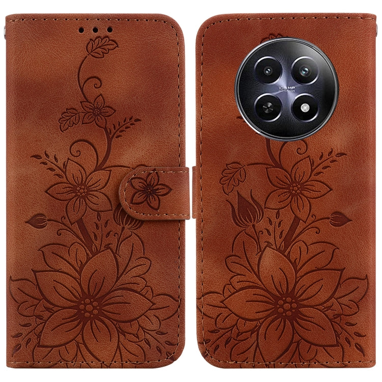 Lily Embossed Leather Phone Case, For Realme C100 4G / C100i 4G, For Realme 16 5G, For Realme 16 Pro+ 5G, For Realme 16 Pro 5G, For Realme 15T 5G, For Realme Narzo 80 Lite 4G / C71 India, For Realme 15 5G / Realme 15 Pro 5G, For Realme 14              ...