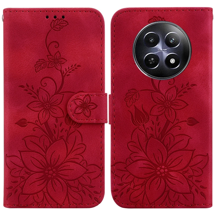 Lily Embossed Leather Phone Case, For Realme C100 4G / C100i 4G, For Realme 16 5G, For Realme 16 Pro+ 5G, For Realme 16 Pro 5G, For Realme 15T 5G, For Realme Narzo 80 Lite 4G / C71 India, For Realme 15 5G / Realme 15 Pro 5G, For Realme 14              ...