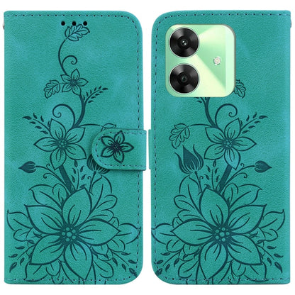 Lily Embossed Leather Phone Case, For Realme C100 4G / C100i 4G, For Realme 16 5G, For Realme 16 Pro+ 5G, For Realme 16 Pro 5G, For Realme 15T 5G, For Realme Narzo 80 Lite 4G / C71 India, For Realme 15 5G / Realme 15 Pro 5G, For Realme 14              ...