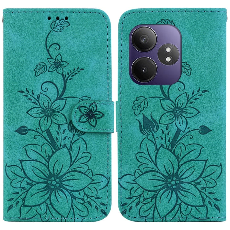 Lily Embossed Leather Phone Case, For Realme C100 4G / C100i 4G, For Realme 16 5G, For Realme 16 Pro+ 5G, For Realme 16 Pro 5G, For Realme 15T 5G, For Realme Narzo 80 Lite 4G / C71 India, For Realme 15 5G / Realme 15 Pro 5G, For Realme 14              ...
