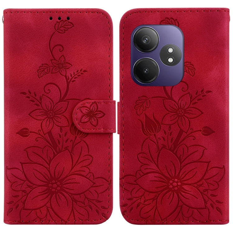 Lily Embossed Leather Phone Case, For Realme C100 4G / C100i 4G, For Realme 16 5G, For Realme 16 Pro+ 5G, For Realme 16 Pro 5G, For Realme 15T 5G, For Realme Narzo 80 Lite 4G / C71 India, For Realme 15 5G / Realme 15 Pro 5G, For Realme 14              ...