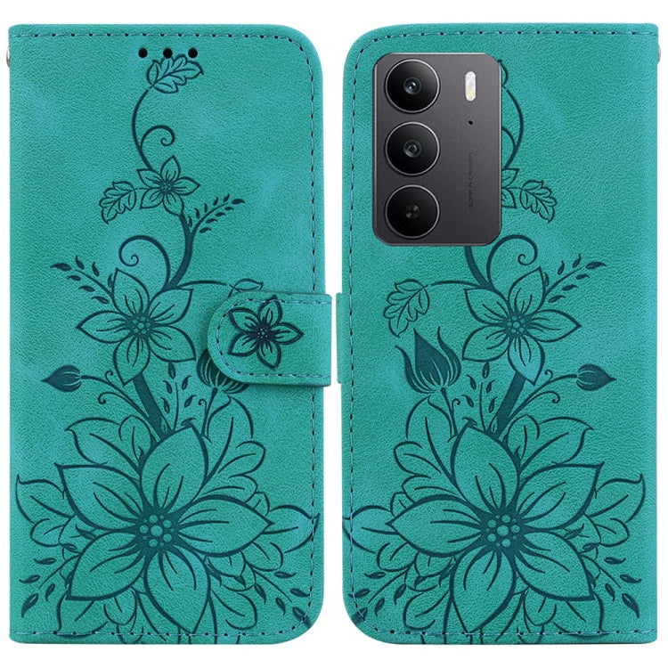 Lily Embossed Leather Phone Case, For Realme C100 4G / C100i 4G, For Realme 16 5G, For Realme 16 Pro+ 5G, For Realme 16 Pro 5G, For Realme 15T 5G, For Realme Narzo 80 Lite 4G / C71 India, For Realme 15 5G / Realme 15 Pro 5G, For Realme 14              ...