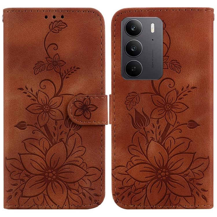Lily Embossed Leather Phone Case, For Realme C100 4G / C100i 4G, For Realme 16 5G, For Realme 16 Pro+ 5G, For Realme 16 Pro 5G, For Realme 15T 5G, For Realme Narzo 80 Lite 4G / C71 India, For Realme 15 5G / Realme 15 Pro 5G, For Realme 14              ...
