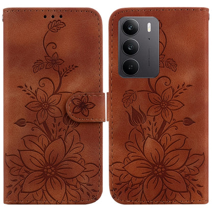Lily Embossed Leather Phone Case, For Realme C100 4G / C100i 4G, For Realme 16 5G, For Realme 16 Pro+ 5G, For Realme 16 Pro 5G, For Realme 15T 5G, For Realme Narzo 80 Lite 4G / C71 India, For Realme 15 5G / Realme 15 Pro 5G, For Realme 14              ...