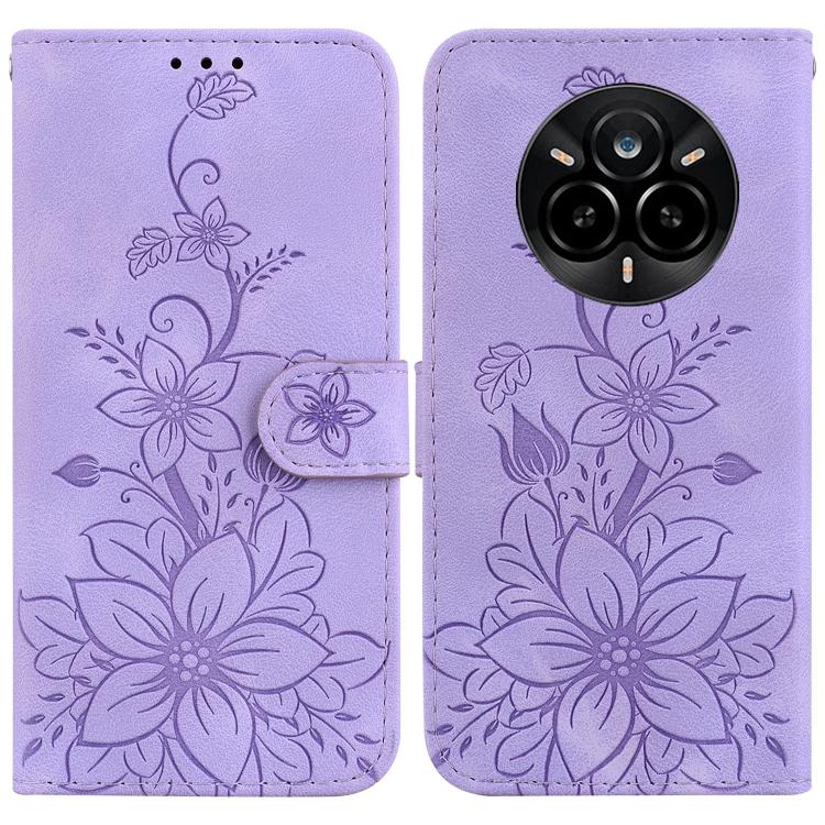 Lily Embossed Leather Phone Case, For Realme C100 4G / C100i 4G, For Realme 16 5G, For Realme 16 Pro+ 5G, For Realme 16 Pro 5G, For Realme 15T 5G, For Realme Narzo 80 Lite 4G / C71 India, For Realme 15 5G / Realme 15 Pro 5G, For Realme 14              ...