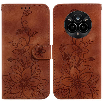 Lily Embossed Leather Phone Case, For Realme C100 4G / C100i 4G, For Realme 16 5G, For Realme 16 Pro+ 5G, For Realme 16 Pro 5G, For Realme 15T 5G, For Realme Narzo 80 Lite 4G / C71 India, For Realme 15 5G / Realme 15 Pro 5G, For Realme 14              ...