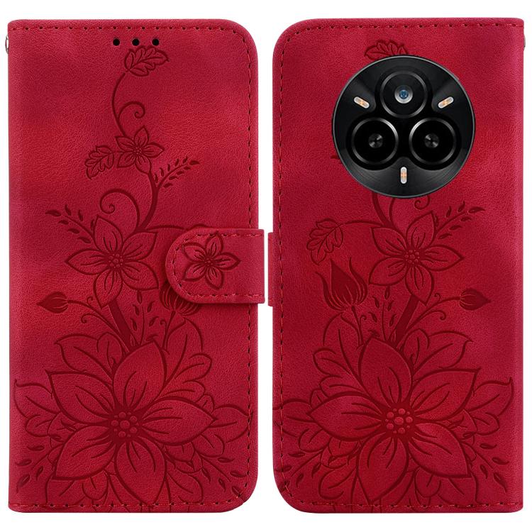 Lily Embossed Leather Phone Case, For Realme C100 4G / C100i 4G, For Realme 16 5G, For Realme 16 Pro+ 5G, For Realme 16 Pro 5G, For Realme 15T 5G, For Realme Narzo 80 Lite 4G / C71 India, For Realme 15 5G / Realme 15 Pro 5G, For Realme 14              ...