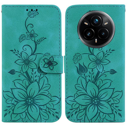 Lily Embossed Leather Phone Case, For Realme C100 4G / C100i 4G, For Realme 16 5G, For Realme 16 Pro+ 5G, For Realme 16 Pro 5G, For Realme 15T 5G, For Realme Narzo 80 Lite 4G / C71 India, For Realme 15 5G / Realme 15 Pro 5G, For Realme 14              ...