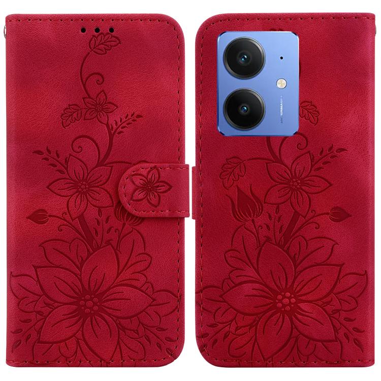 Lily Embossed Leather Phone Case, For Realme C100 4G / C100i 4G, For Realme 16 5G, For Realme 16 Pro+ 5G, For Realme 16 Pro 5G, For Realme 15T 5G, For Realme Narzo 80 Lite 4G / C71 India, For Realme 15 5G / Realme 15 Pro 5G, For Realme 14              ...