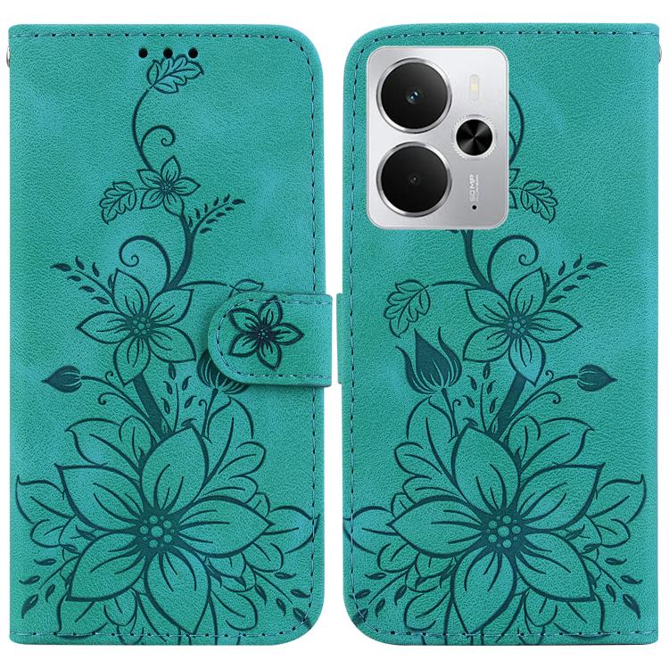 Lily Embossed Leather Phone Case, For Realme C100 4G / C100i 4G, For Realme 16 5G, For Realme 16 Pro+ 5G, For Realme 16 Pro 5G, For Realme 15T 5G, For Realme Narzo 80 Lite 4G / C71 India, For Realme 15 5G / Realme 15 Pro 5G, For Realme 14              ...