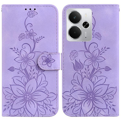 Lily Embossed Leather Phone Case, For Realme C100 4G / C100i 4G, For Realme 16 5G, For Realme 16 Pro+ 5G, For Realme 16 Pro 5G, For Realme 15T 5G, For Realme Narzo 80 Lite 4G / C71 India, For Realme 15 5G / Realme 15 Pro 5G, For Realme 14              ...