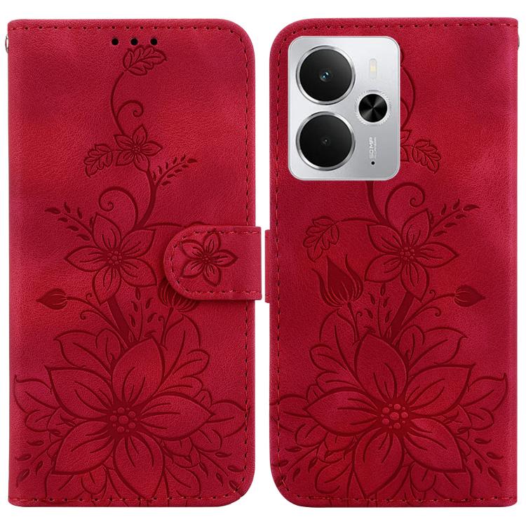 Lily Embossed Leather Phone Case, For Realme C100 4G / C100i 4G, For Realme 16 5G, For Realme 16 Pro+ 5G, For Realme 16 Pro 5G, For Realme 15T 5G, For Realme Narzo 80 Lite 4G / C71 India, For Realme 15 5G / Realme 15 Pro 5G, For Realme 14              ...