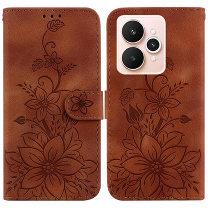 Lily Embossed Leather Phone Case, For Realme C100 4G / C100i 4G, For Realme 16 5G, For Realme 16 Pro+ 5G, For Realme 16 Pro 5G, For Realme 15T 5G, For Realme Narzo 80 Lite 4G / C71 India, For Realme 15 5G / Realme 15 Pro 5G, For Realme 14              ...
