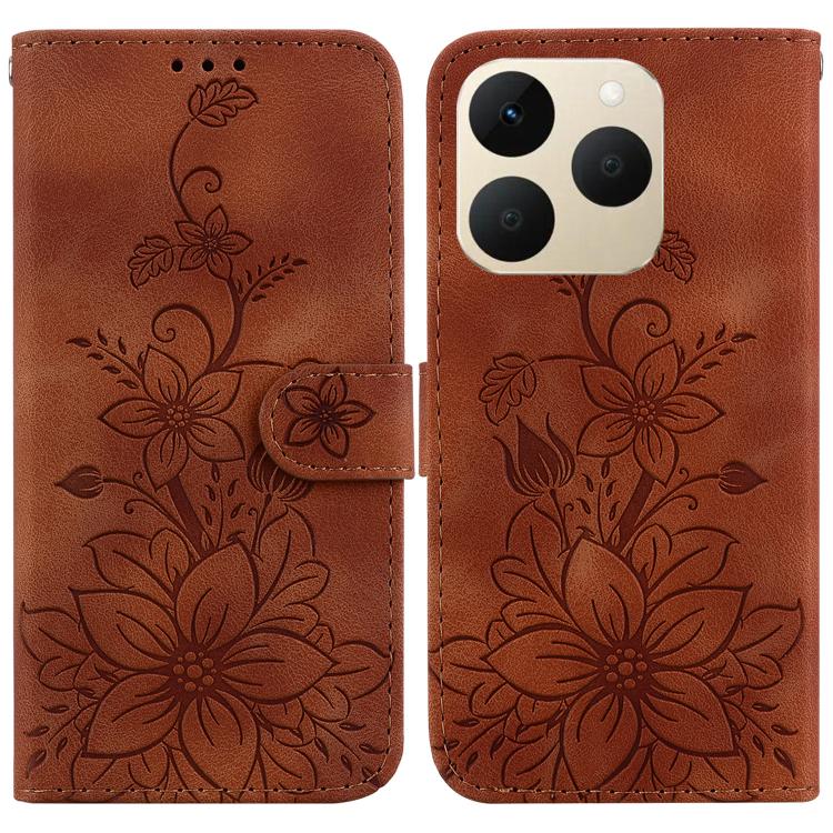 Lily Embossed Leather Phone Case, For Realme C100 4G / C100i 4G, For Realme 16 5G, For Realme 16 Pro+ 5G, For Realme 16 Pro 5G, For Realme 15T 5G, For Realme Narzo 80 Lite 4G / C71 India, For Realme 15 5G / Realme 15 Pro 5G, For Realme 14              ...
