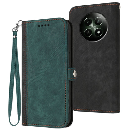 Side Buckle Double Fold Hand Strap Leather Phone Case, For Realme P3 Ultra 5G, For Realme P3 Pro, For Realme 14 Pro+, For Realme 14 Pro, For Realme 14x Global, For Realme C75 Global, For Realme GT7 Pro, For Realme 13 Pro / 13 Pro+ Global               ...