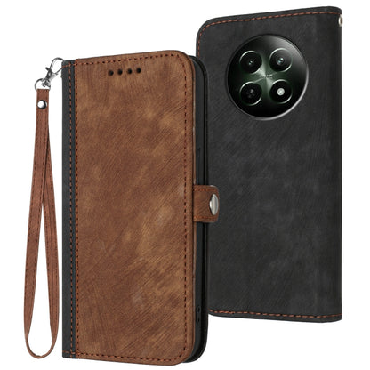 Side Buckle Double Fold Hand Strap Leather Phone Case, For Realme P3 Ultra 5G, For Realme P3 Pro, For Realme 14 Pro+, For Realme 14 Pro, For Realme 14x Global, For Realme C75 Global, For Realme GT7 Pro, For Realme 13 Pro / 13 Pro+ Global               ...
