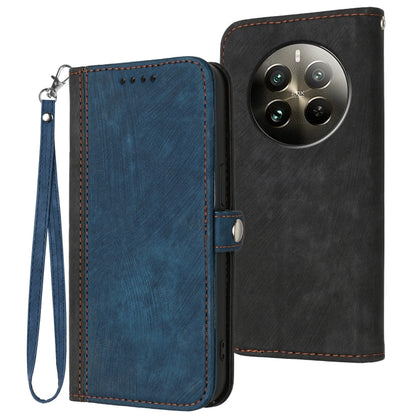 Side Buckle Double Fold Hand Strap Leather Phone Case, For Realme P3 Ultra 5G, For Realme P3 Pro, For Realme 14 Pro+, For Realme 14 Pro, For Realme 14x Global, For Realme C75 Global, For Realme GT7 Pro, For Realme 13 Pro / 13 Pro+ Global               ...