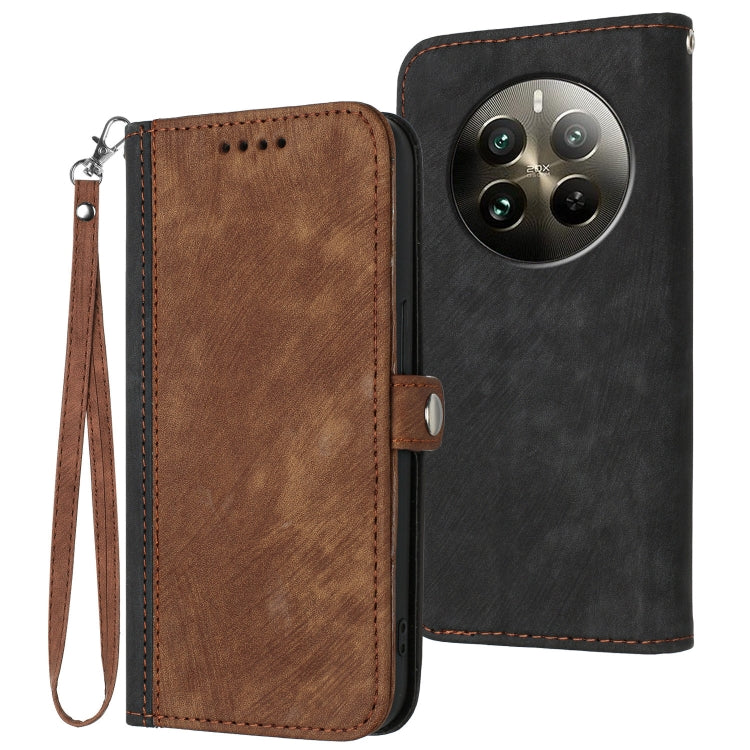 Side Buckle Double Fold Hand Strap Leather Phone Case, For Realme P3 Ultra 5G, For Realme P3 Pro, For Realme 14 Pro+, For Realme 14 Pro, For Realme 14x Global, For Realme C75 Global, For Realme GT7 Pro, For Realme 13 Pro / 13 Pro+ Global               ...