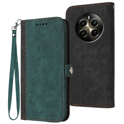 Side Buckle Double Fold Hand Strap Leather Phone Case, For Realme P3 Ultra 5G, For Realme P3 Pro, For Realme 14 Pro+, For Realme 14 Pro, For Realme 14x Global, For Realme C75 Global, For Realme GT7 Pro, For Realme 13 Pro / 13 Pro+ Global               ...