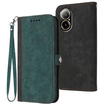 Side Buckle Double Fold Hand Strap Leather Phone Case, For Realme P3 Ultra 5G, For Realme P3 Pro, For Realme 14 Pro+, For Realme 14 Pro, For Realme 14x Global, For Realme C75 Global, For Realme GT7 Pro, For Realme 13 Pro / 13 Pro+ Global               ...