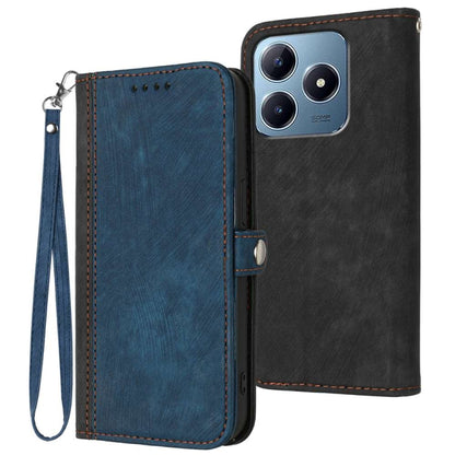 Side Buckle Double Fold Hand Strap Leather Phone Case, For Realme P3 Ultra 5G, For Realme P3 Pro, For Realme 14 Pro+, For Realme 14 Pro, For Realme 14x Global, For Realme C75 Global, For Realme GT7 Pro, For Realme 13 Pro / 13 Pro+ Global               ...