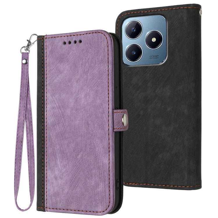 Side Buckle Double Fold Hand Strap Leather Phone Case, For Realme P3 Ultra 5G, For Realme P3 Pro, For Realme 14 Pro+, For Realme 14 Pro, For Realme 14x Global, For Realme C75 Global, For Realme GT7 Pro, For Realme 13 Pro / 13 Pro+ Global               ...