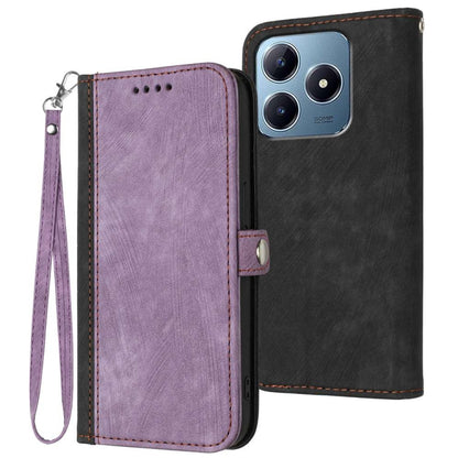 Side Buckle Double Fold Hand Strap Leather Phone Case, For Realme P3 Ultra 5G, For Realme P3 Pro, For Realme 14 Pro+, For Realme 14 Pro, For Realme 14x Global, For Realme C75 Global, For Realme GT7 Pro, For Realme 13 Pro / 13 Pro+ Global               ...