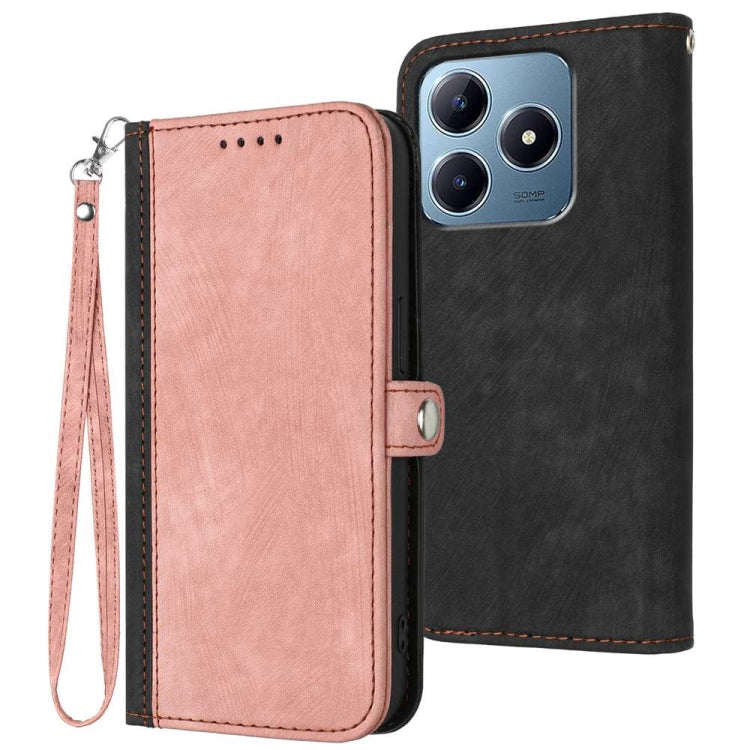 Side Buckle Double Fold Hand Strap Leather Phone Case, For Realme P3 Ultra 5G, For Realme P3 Pro, For Realme 14 Pro+, For Realme 14 Pro, For Realme 14x Global, For Realme C75 Global, For Realme GT7 Pro, For Realme 13 Pro / 13 Pro+ Global               ...