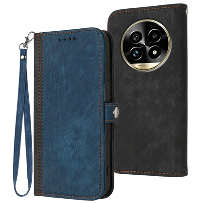 Side Buckle Double Fold Hand Strap Leather Phone Case, For Realme P3 Ultra 5G, For Realme P3 Pro, For Realme 14 Pro+, For Realme 14 Pro, For Realme 14x Global, For Realme C75 Global, For Realme GT7 Pro, For Realme 13 Pro / 13 Pro+ Global               ...