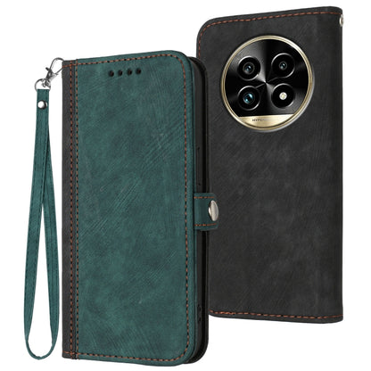 Side Buckle Double Fold Hand Strap Leather Phone Case, For Realme P3 Ultra 5G, For Realme P3 Pro, For Realme 14 Pro+, For Realme 14 Pro, For Realme 14x Global, For Realme C75 Global, For Realme GT7 Pro, For Realme 13 Pro / 13 Pro+ Global               ...