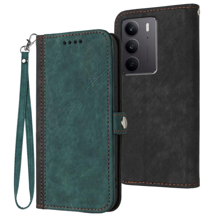 Side Buckle Double Fold Hand Strap Leather Phone Case, For Realme P3 Ultra 5G, For Realme P3 Pro, For Realme 14 Pro+, For Realme 14 Pro, For Realme 14x Global, For Realme C75 Global, For Realme GT7 Pro, For Realme 13 Pro / 13 Pro+ Global               ...