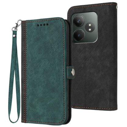 Side Buckle Double Fold Hand Strap Leather Phone Case, For Realme P3 Ultra 5G, For Realme P3 Pro, For Realme 14 Pro+, For Realme 14 Pro, For Realme 14x Global, For Realme C75 Global, For Realme GT7 Pro, For Realme 13 Pro / 13 Pro+ Global               ...