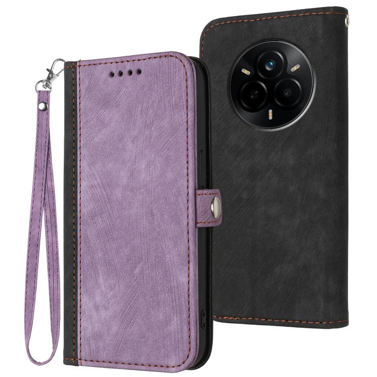 Side Buckle Double Fold Hand Strap Leather Phone Case, For Realme P3 Ultra 5G, For Realme P3 Pro, For Realme 14 Pro+, For Realme 14 Pro, For Realme 14x Global, For Realme C75 Global, For Realme GT7 Pro, For Realme 13 Pro / 13 Pro+ Global               ...