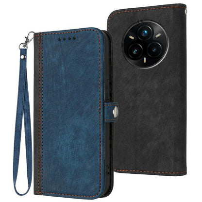 Side Buckle Double Fold Hand Strap Leather Phone Case, For Realme P3 Ultra 5G, For Realme P3 Pro, For Realme 14 Pro+, For Realme 14 Pro, For Realme 14x Global, For Realme C75 Global, For Realme GT7 Pro, For Realme 13 Pro / 13 Pro+ Global               ...