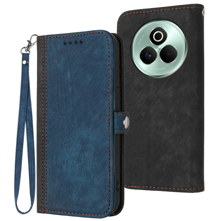 Side Buckle Double Fold Hand Strap Leather Phone Case, For Realme P3 Ultra 5G, For Realme P3 Pro, For Realme 14 Pro+, For Realme 14 Pro, For Realme 14x Global, For Realme C75 Global, For Realme GT7 Pro, For Realme 13 Pro / 13 Pro+ Global               ...