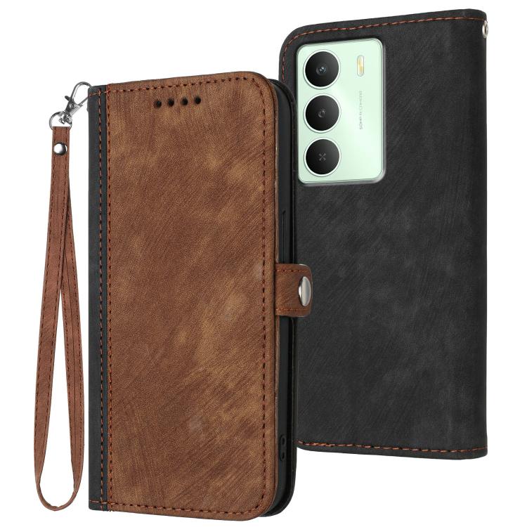 Side Buckle Double Fold Hand Strap Leather Phone Case, For Realme P3 Ultra 5G, For Realme P3 Pro, For Realme 14 Pro+, For Realme 14 Pro, For Realme 14x Global, For Realme C75 Global, For Realme GT7 Pro, For Realme 13 Pro / 13 Pro+ Global               ...