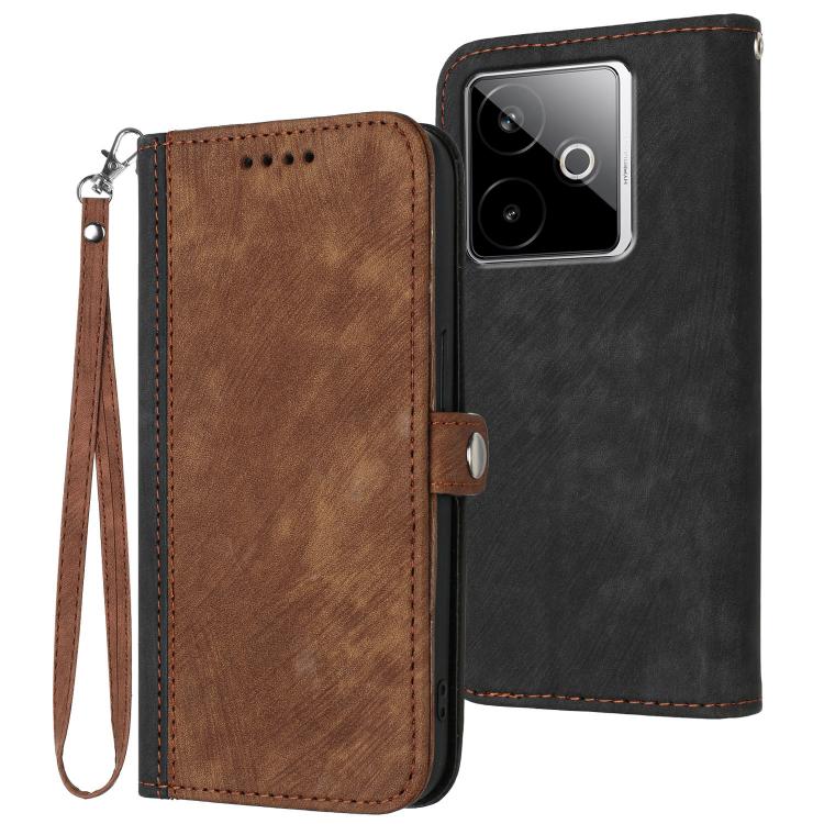 Side Buckle Double Fold Hand Strap Leather Phone Case, For Realme 16T 5G, For Realme C100 4G, For Realme P4 Power 5G, For Realme Note 80 4G, For Realme Neo8 5G, For Realme 16 5G, For Realme 16 Pro+ 5G Global, For Realme 16 Pro 5G Global                ...