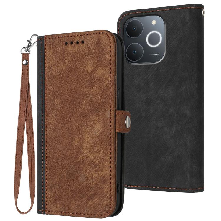 Side Buckle Double Fold Hand Strap Leather Phone Case, For Realme 16T 5G, For Realme C100 4G, For Realme P4 Power 5G, For Realme Note 80 4G, For Realme Neo8 5G, For Realme 16 5G, For Realme 16 Pro+ 5G Global, For Realme 16 Pro 5G Global                ...