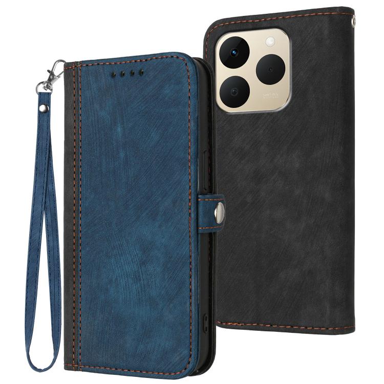Side Buckle Double Fold Hand Strap Leather Phone Case, For Realme 16T 5G, For Realme C100 4G, For Realme P4 Power 5G, For Realme Note 80 4G, For Realme Neo8 5G, For Realme 16 5G, For Realme 16 Pro+ 5G Global, For Realme 16 Pro 5G Global                ...