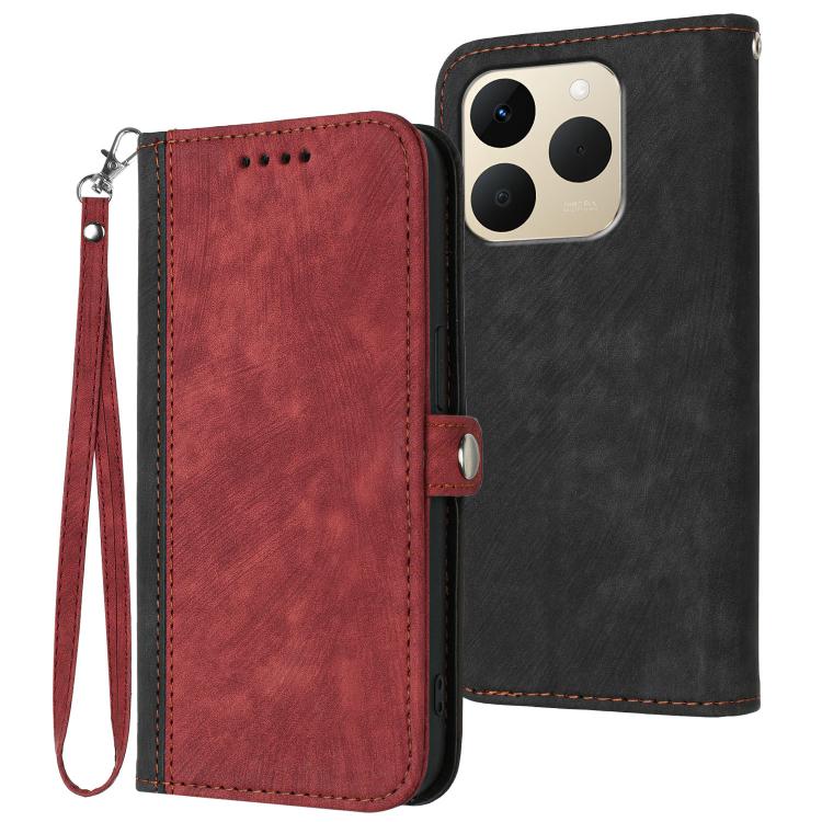Side Buckle Double Fold Hand Strap Leather Phone Case, For Realme 16T 5G, For Realme C100 4G, For Realme P4 Power 5G, For Realme Note 80 4G, For Realme Neo8 5G, For Realme 16 5G, For Realme 16 Pro+ 5G Global, For Realme 16 Pro 5G Global                ...