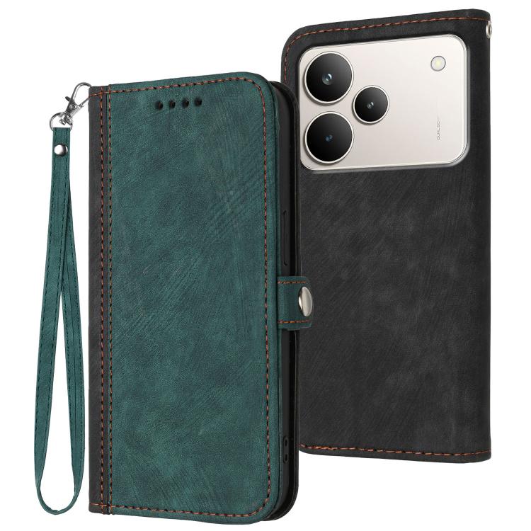 Side Buckle Double Fold Hand Strap Leather Phone Case, For Realme 16T 5G, For Realme C100 4G, For Realme P4 Power 5G, For Realme Note 80 4G, For Realme Neo8 5G, For Realme 16 5G, For Realme 16 Pro+ 5G Global, For Realme 16 Pro 5G Global                ...