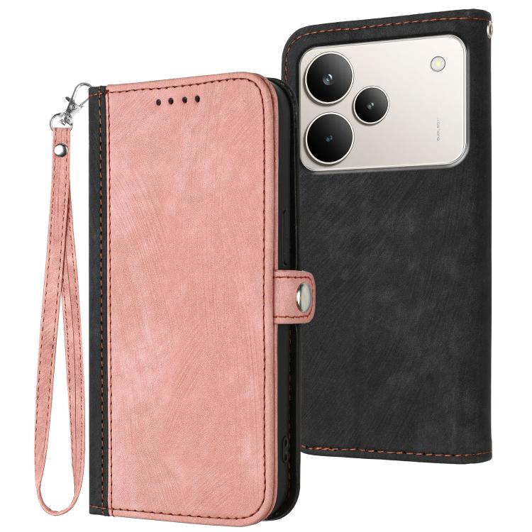 Side Buckle Double Fold Hand Strap Leather Phone Case, For Realme 16T 5G, For Realme C100 4G, For Realme P4 Power 5G, For Realme Note 80 4G, For Realme Neo8 5G, For Realme 16 5G, For Realme 16 Pro+ 5G Global, For Realme 16 Pro 5G Global                ...