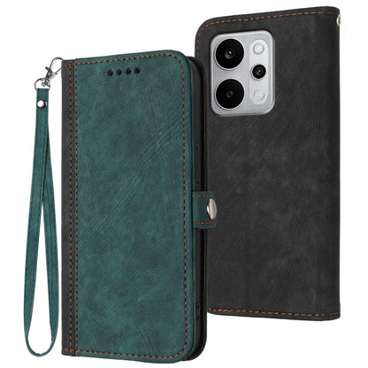 Side Buckle Double Fold Hand Strap Leather Phone Case, For Realme 16T 5G, For Realme C100 4G, For Realme P4 Power 5G, For Realme Note 80 4G, For Realme Neo8 5G, For Realme 16 5G, For Realme 16 Pro+ 5G Global, For Realme 16 Pro 5G Global                ...
