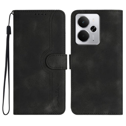 Heart Pattern Skin Feel Leather Phone Case, For Realme 16T 5G, For Realme C100 4G, For Realme P4 Power 5G, For Realme Note 80 4G, For Realme Neo8 5G, For Realme 16 5G, For Realme 16 Pro+ 5G Global, For Realme 16 Pro 5G Global                           ...