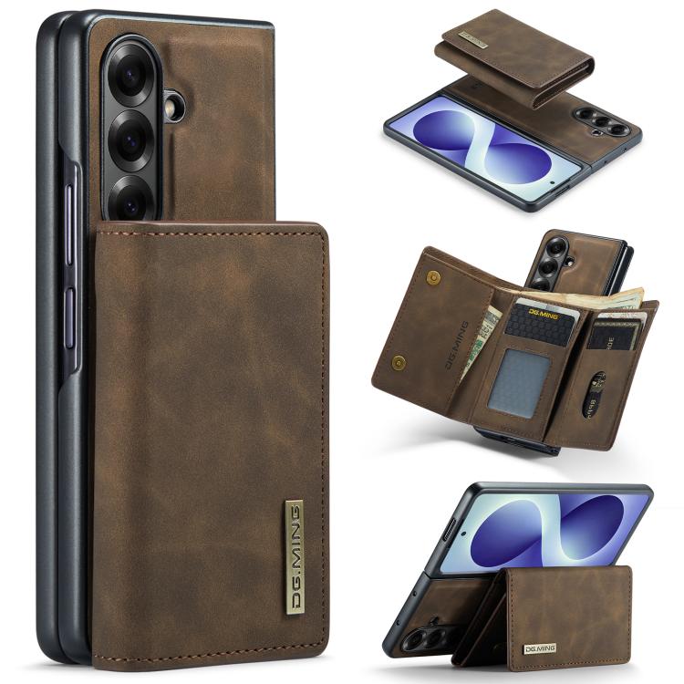 DG.MING M1 Series 3-Fold Multi Card Wallet + Magnetic Phone Case, For Galaxy Z Fold8 Ultra 5G, For Galaxy Z Fold7 5G, For Samsung Galaxy Z Fold5